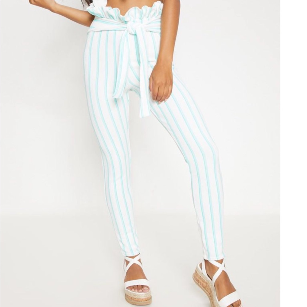 Mint Stripe Paperbag